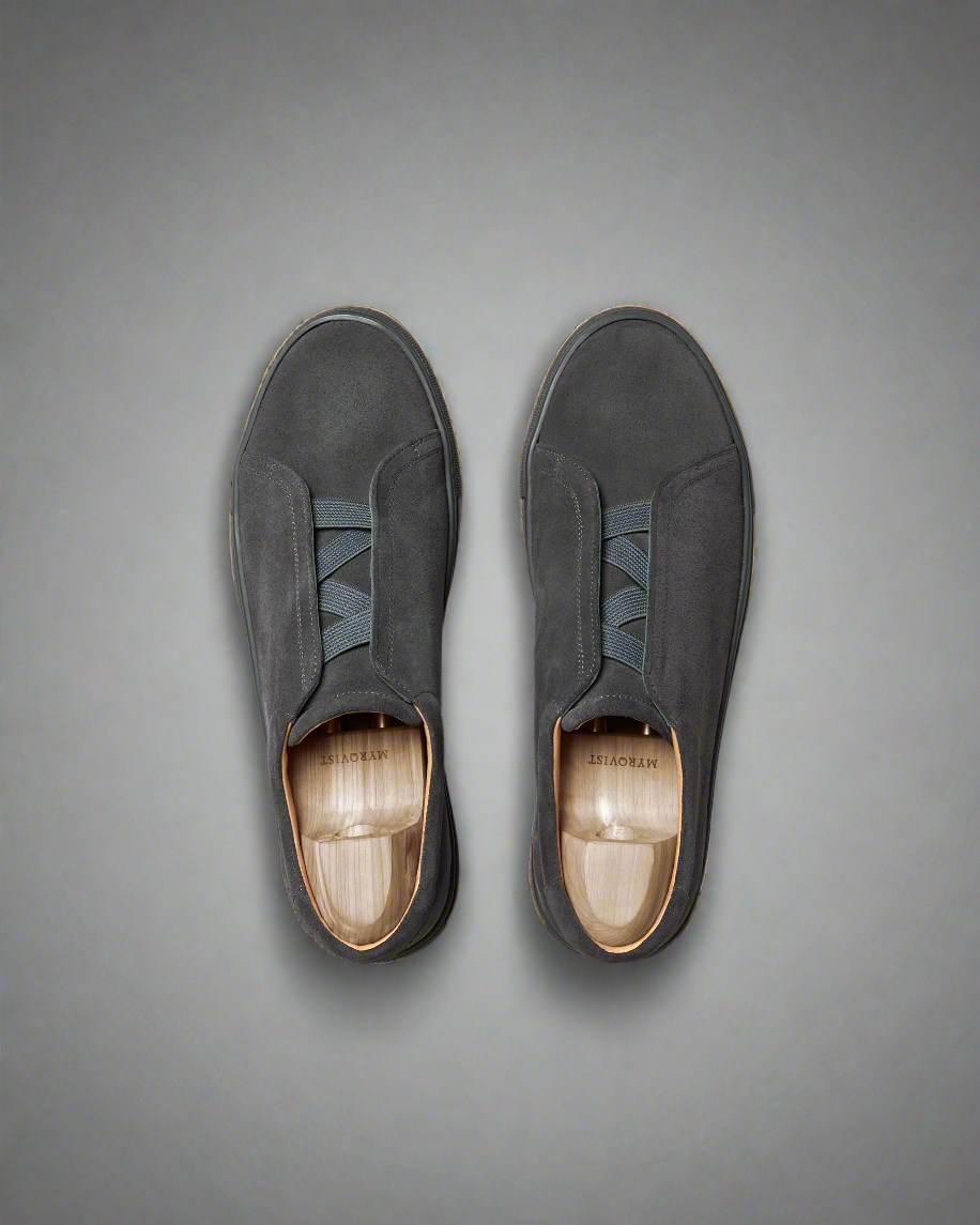 Vellano Alno Dark Grey Suede Slip On Sneakers