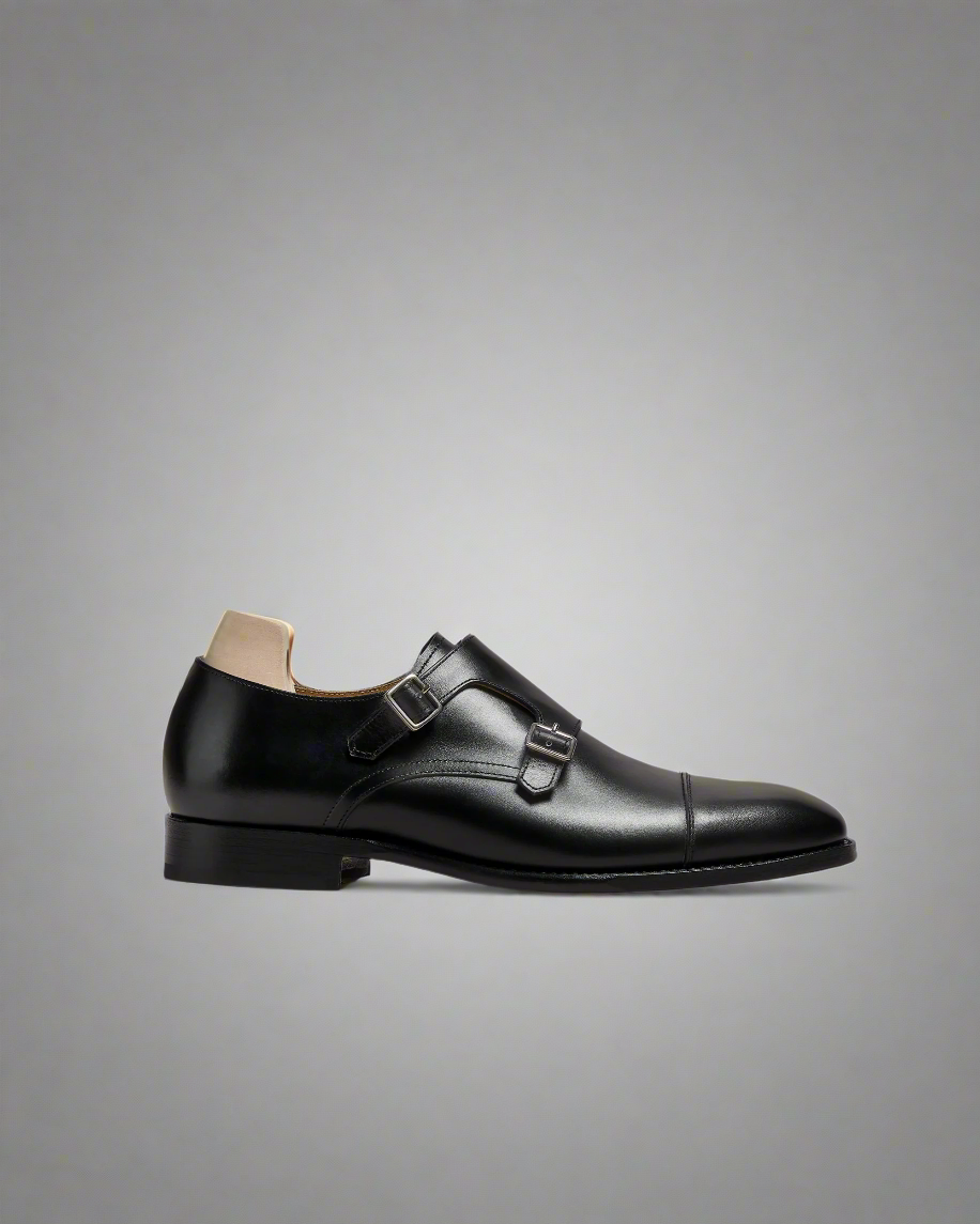 Vellano Alsten Black Leather Monkstraps