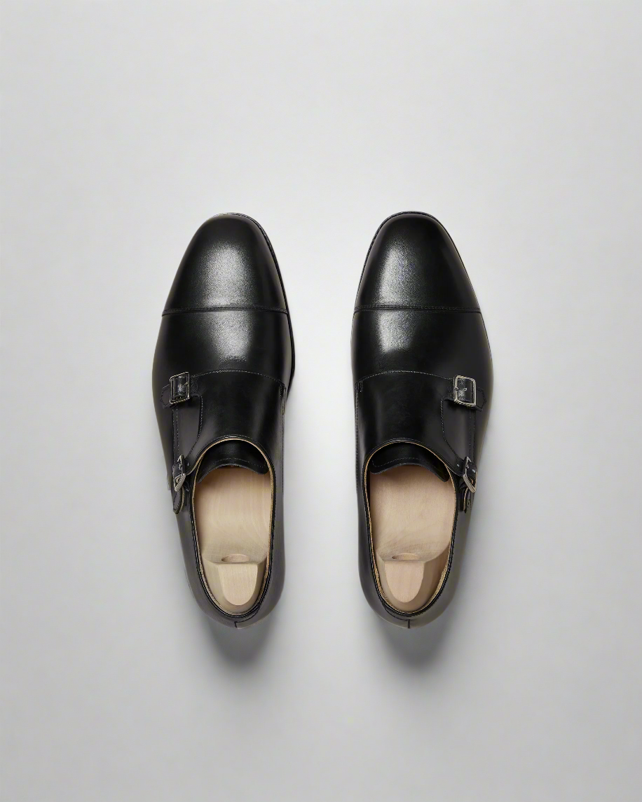 Vellano Alsten Black Leather Monkstraps