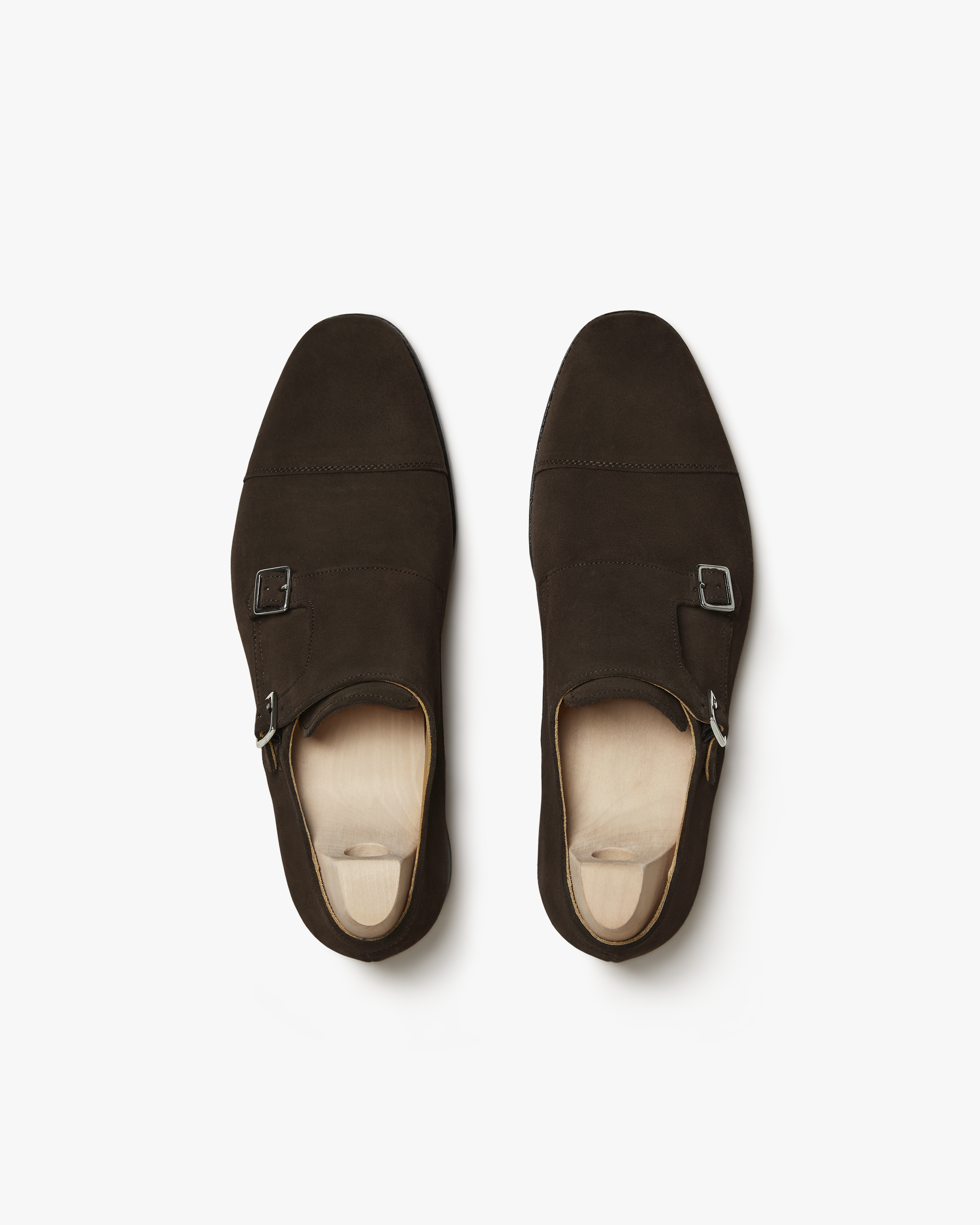 Vellano Alsten Dark Brown Suede Monkstraps