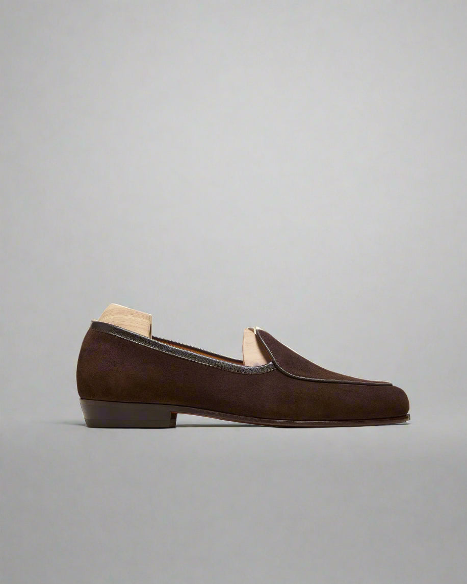 Vellano Angby Dark Brown Suede Loafers