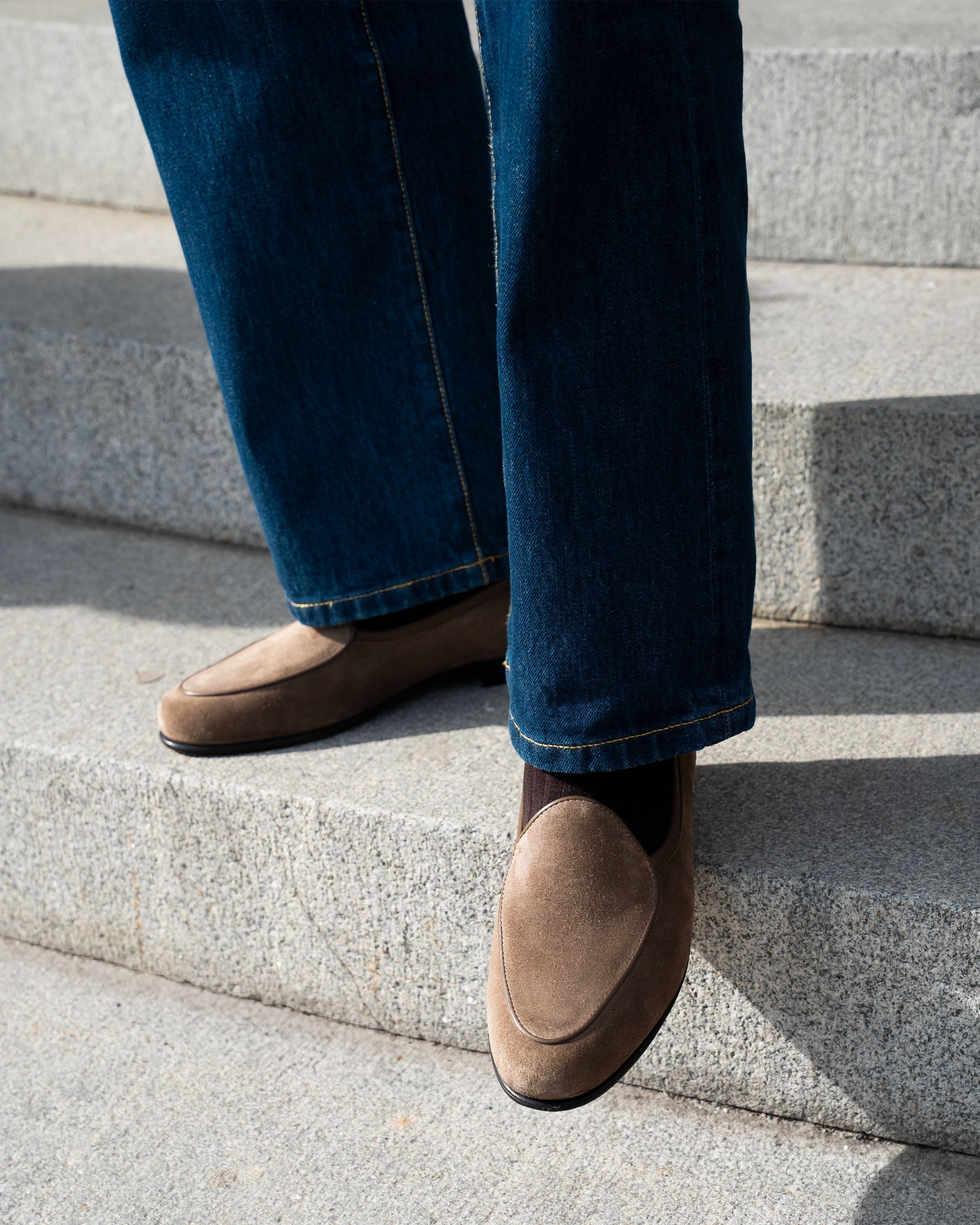 Vellano Angby Walker Taupe Suede Loafers