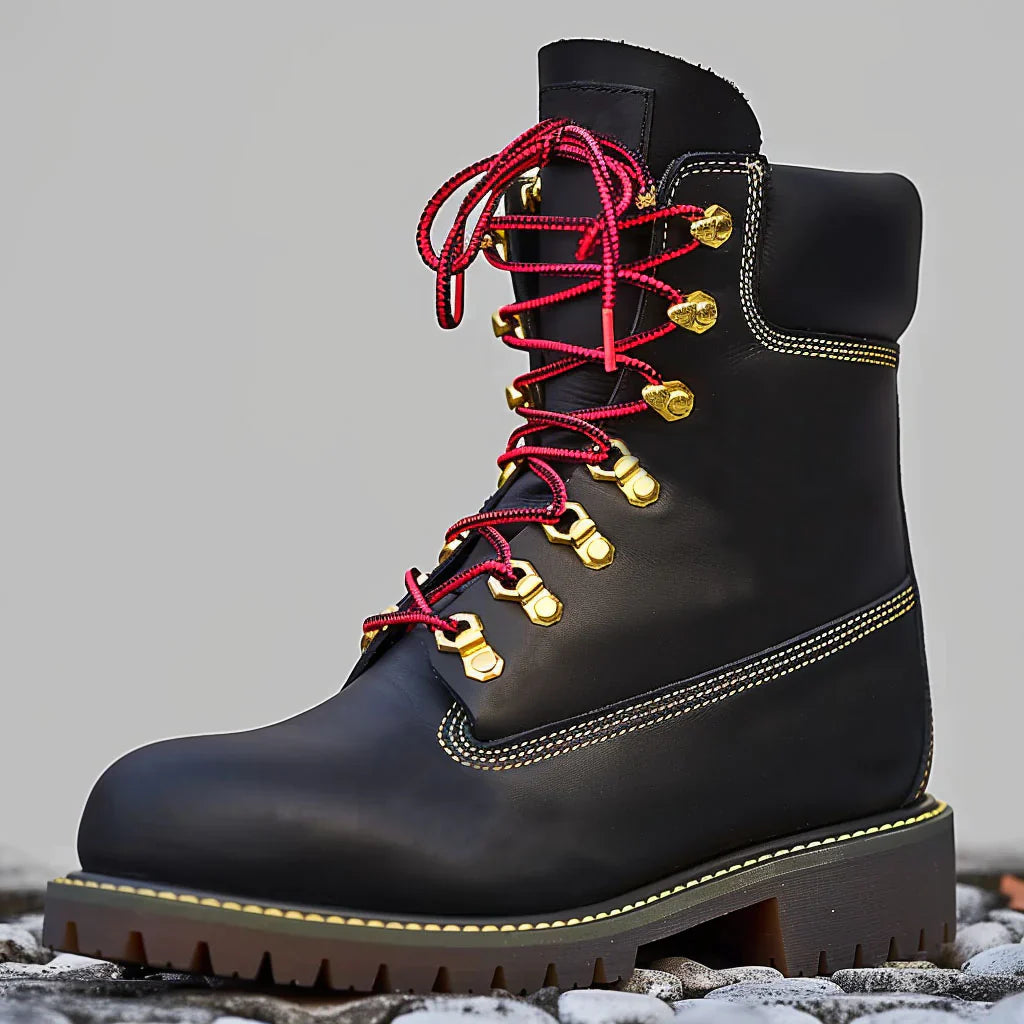 Vellano Abbraccio Black Nubuck Combat Boots