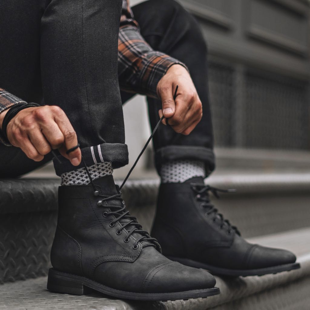 Vellano Frontier Goodyear Welt Lace-Up Leather Boot – Black Matte