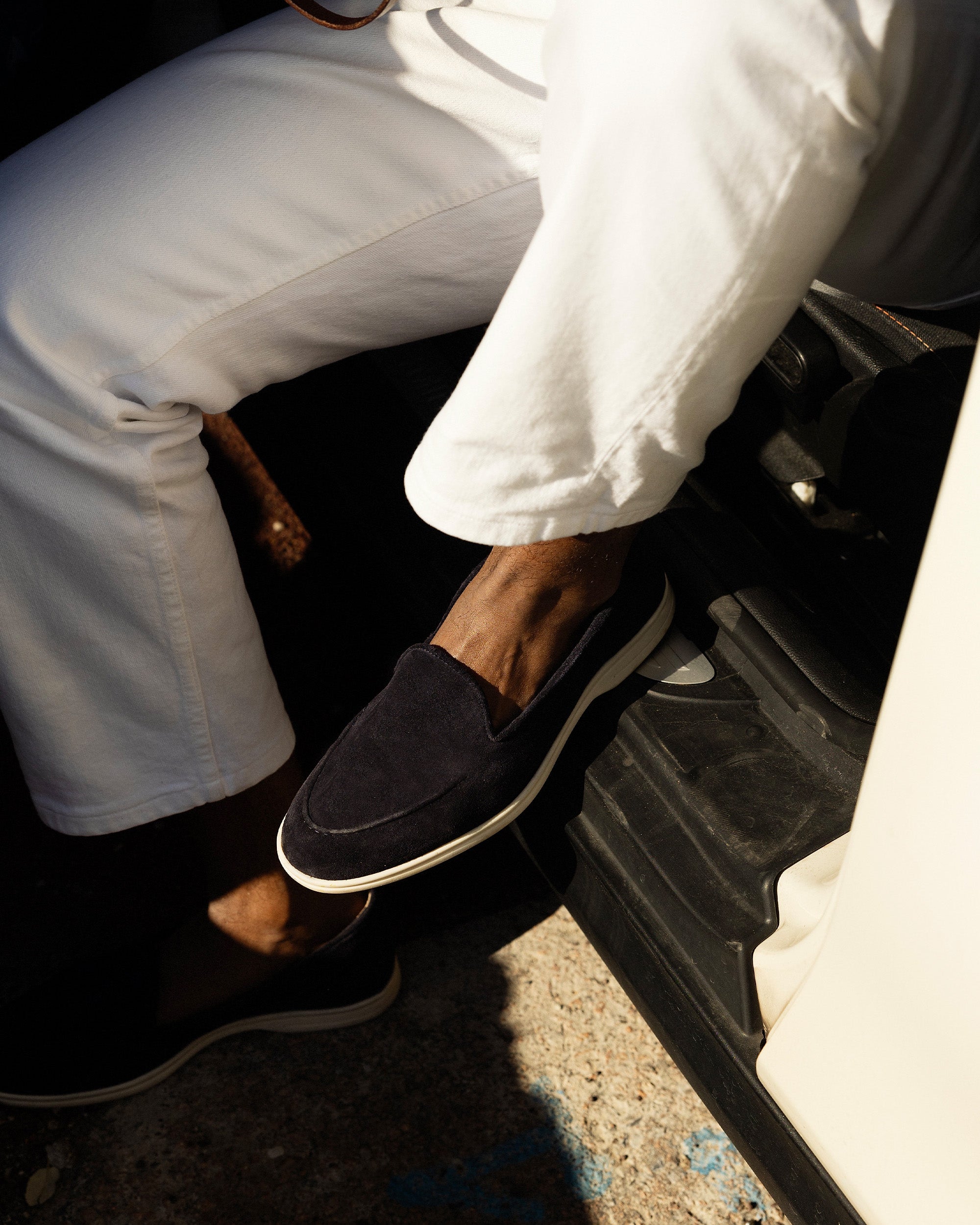 Vellano Branno Navy Suede Summer Loafers