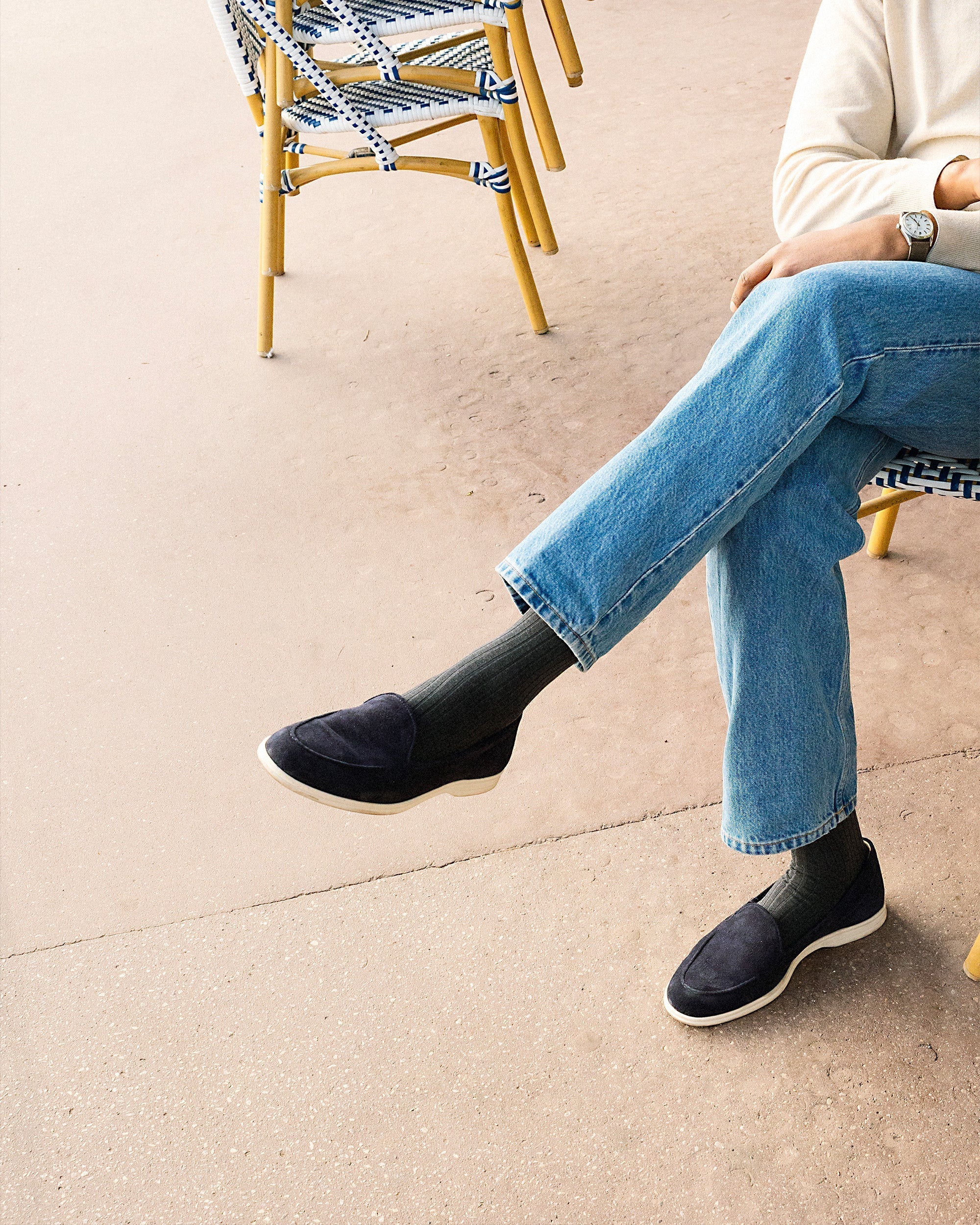 Vellano Branno Navy Suede Summer Loafers