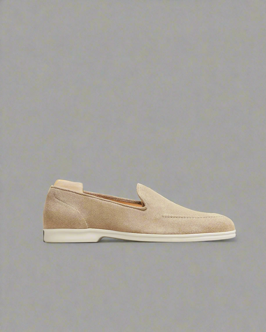 Vellano Sand Suede Loafer Shoes