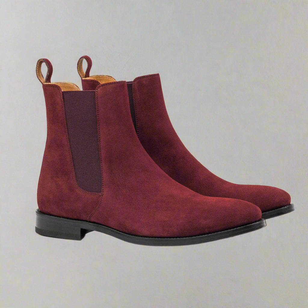Vellano Wine Suede Chelsea Boot