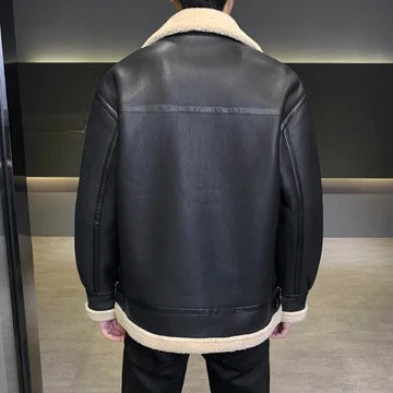 Vellano Vintage Black Classic Leather Jacket
