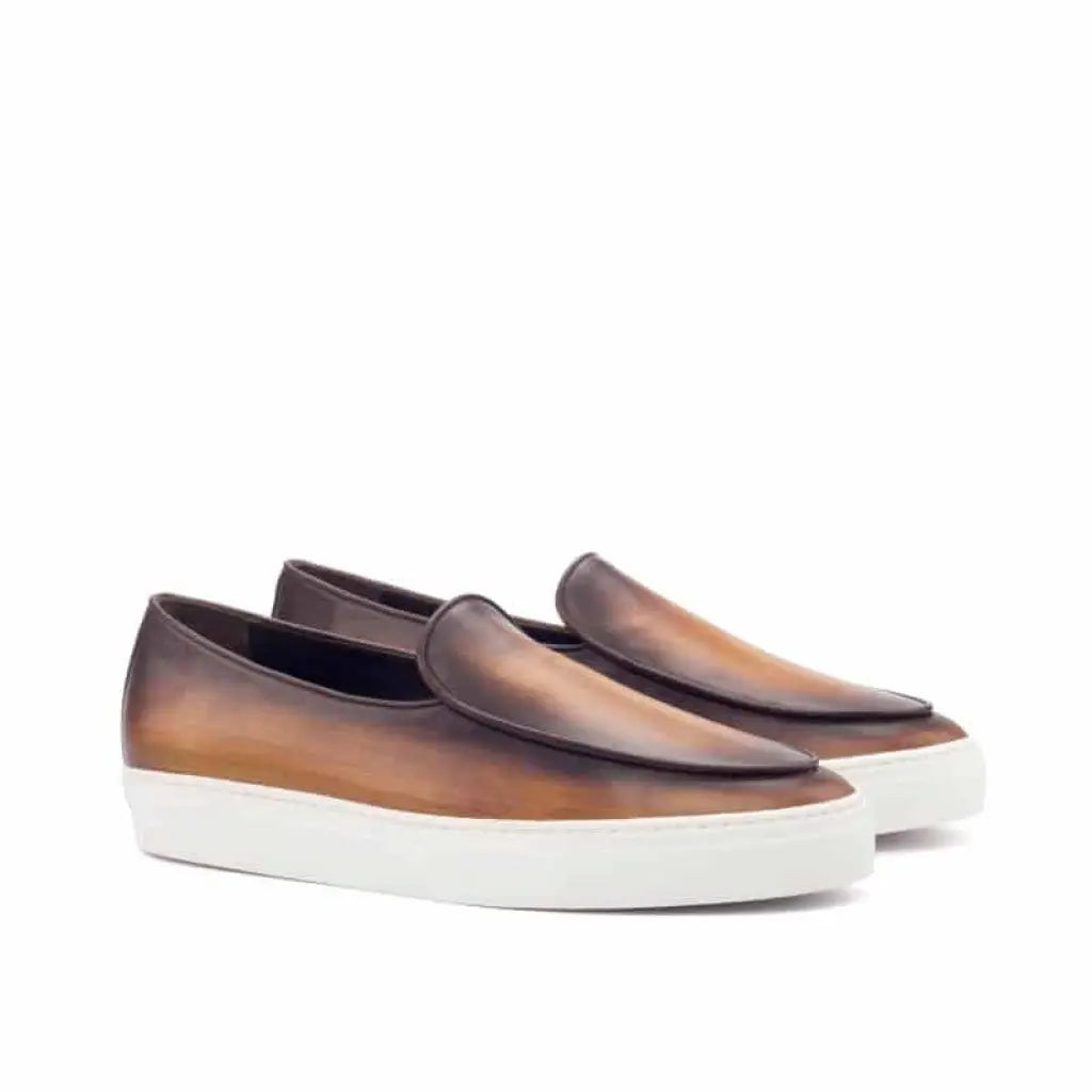 Vellano Martin Cognac Wood Texture Belgian Sneaker