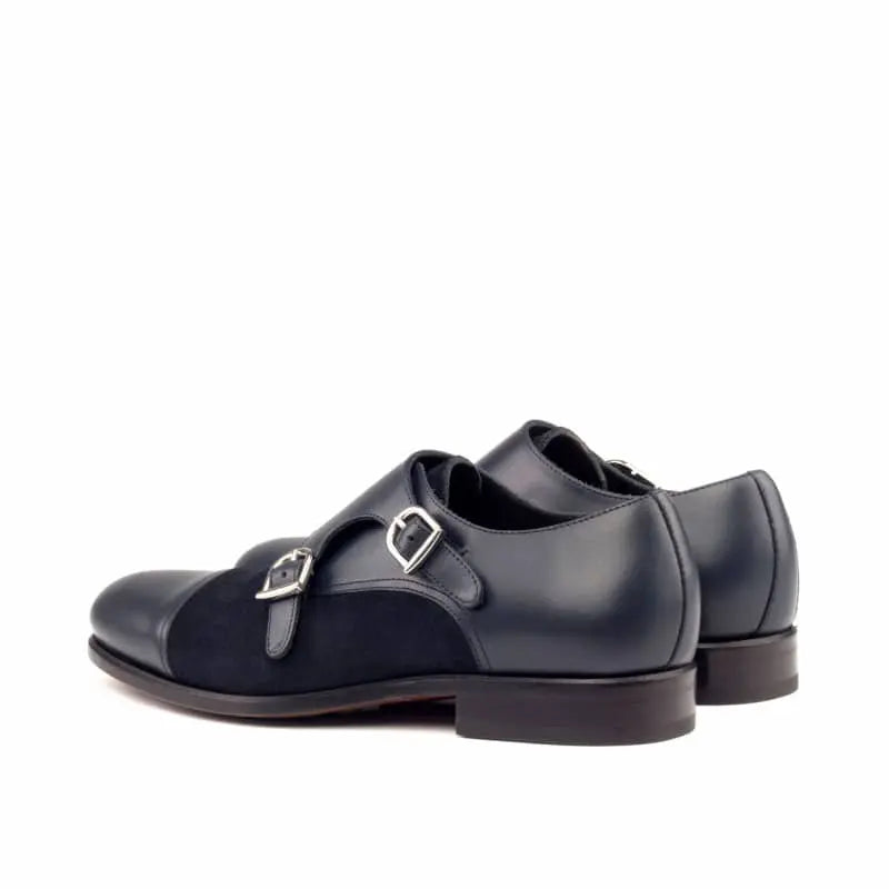 Vellano Christopher Cap Toe Navy Suede Monk