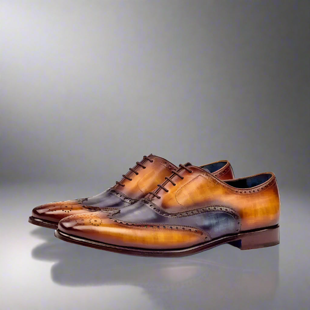 Vellano Coffee Tan Full Brogue Dress Shoe