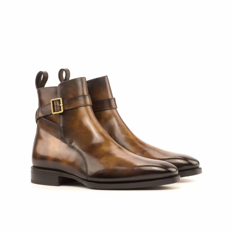 Vellano Cognac Marble Leather Jodhpuri Boot