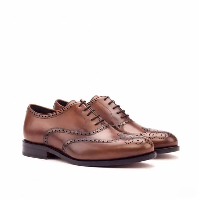 Vellano Tan Round Toe Dress Brogue Shoe