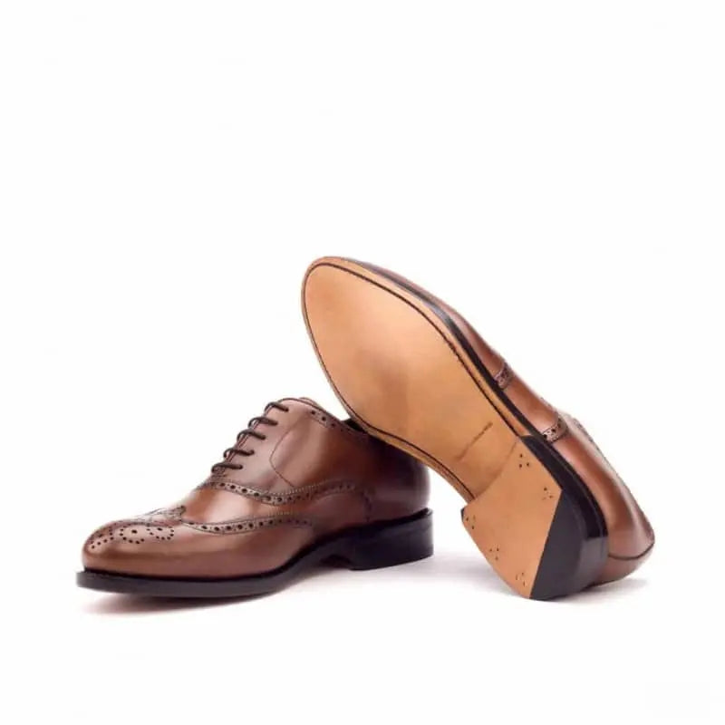 Vellano Tan Round Toe Dress Brogue Shoe
