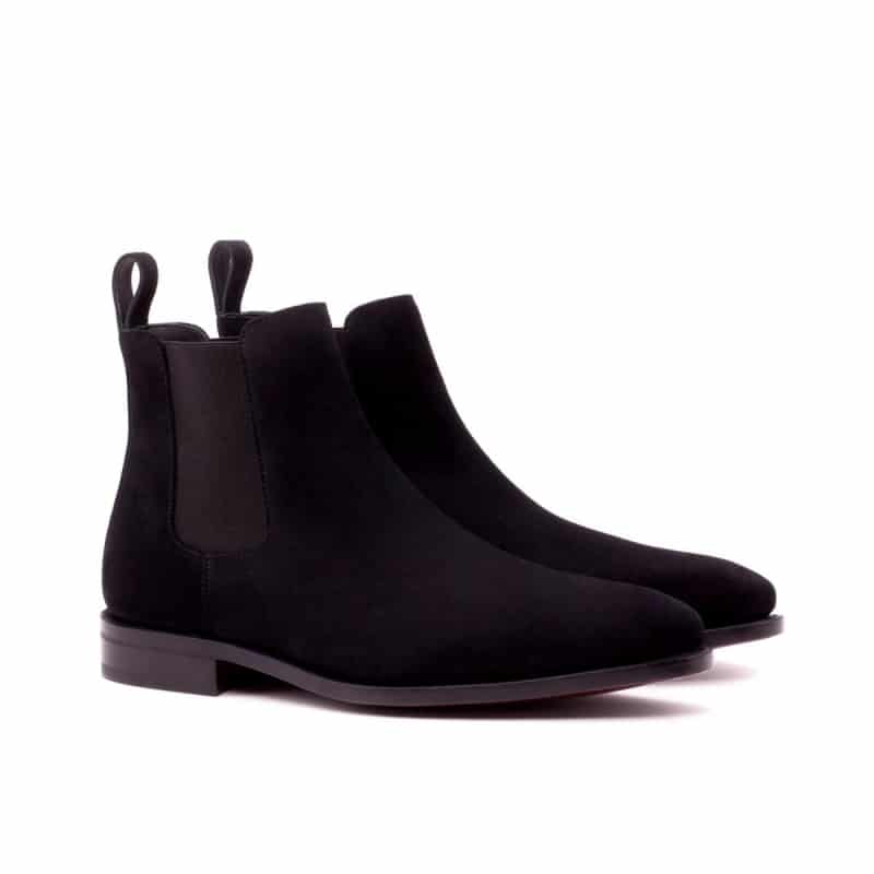 Vellano Black Suede Leather Chelsea Boot