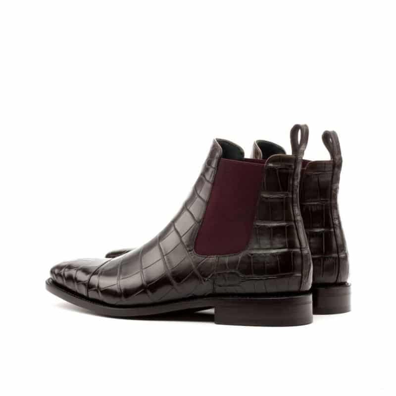 Vellano Exotic Brown Croco Leather Chelsea Boot