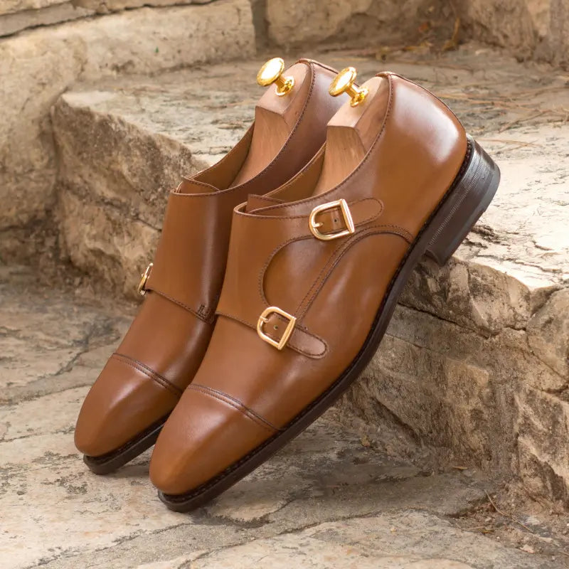 Vellano Adam Tan Monk Strap Shoe
