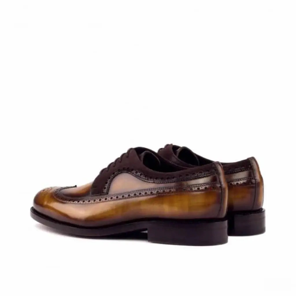 Vellano Cognac Suede Strap Longwing Brogue