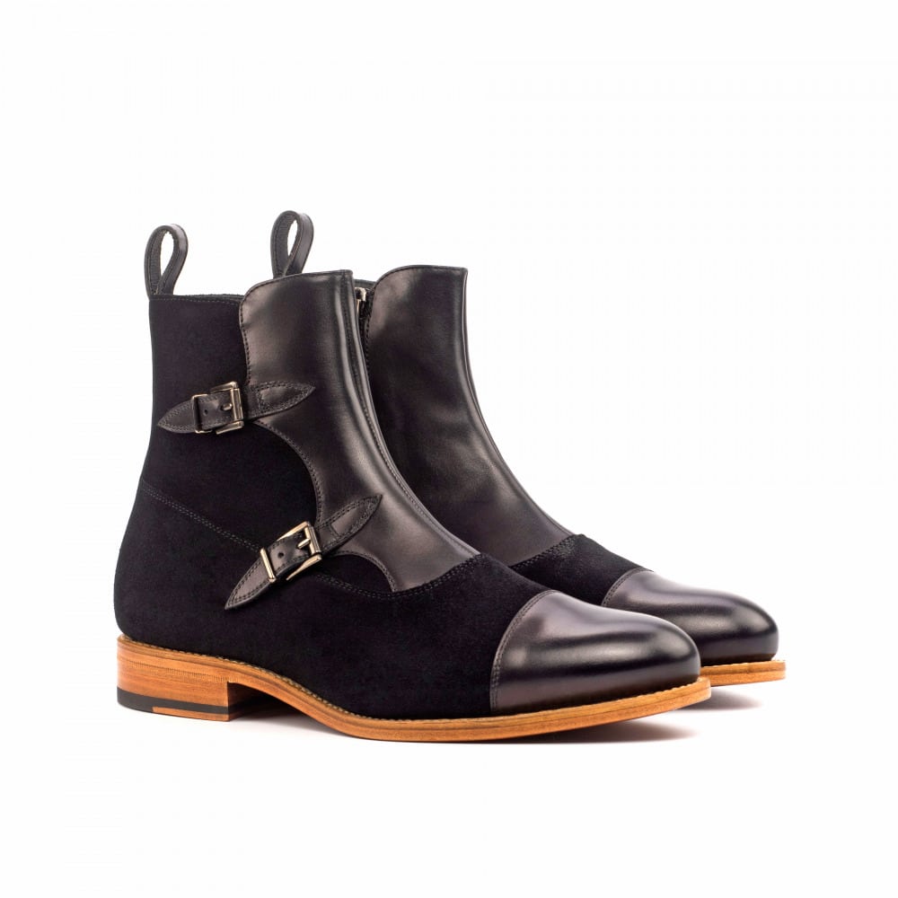 Vellano Black Suede Octavian Buckle Boot