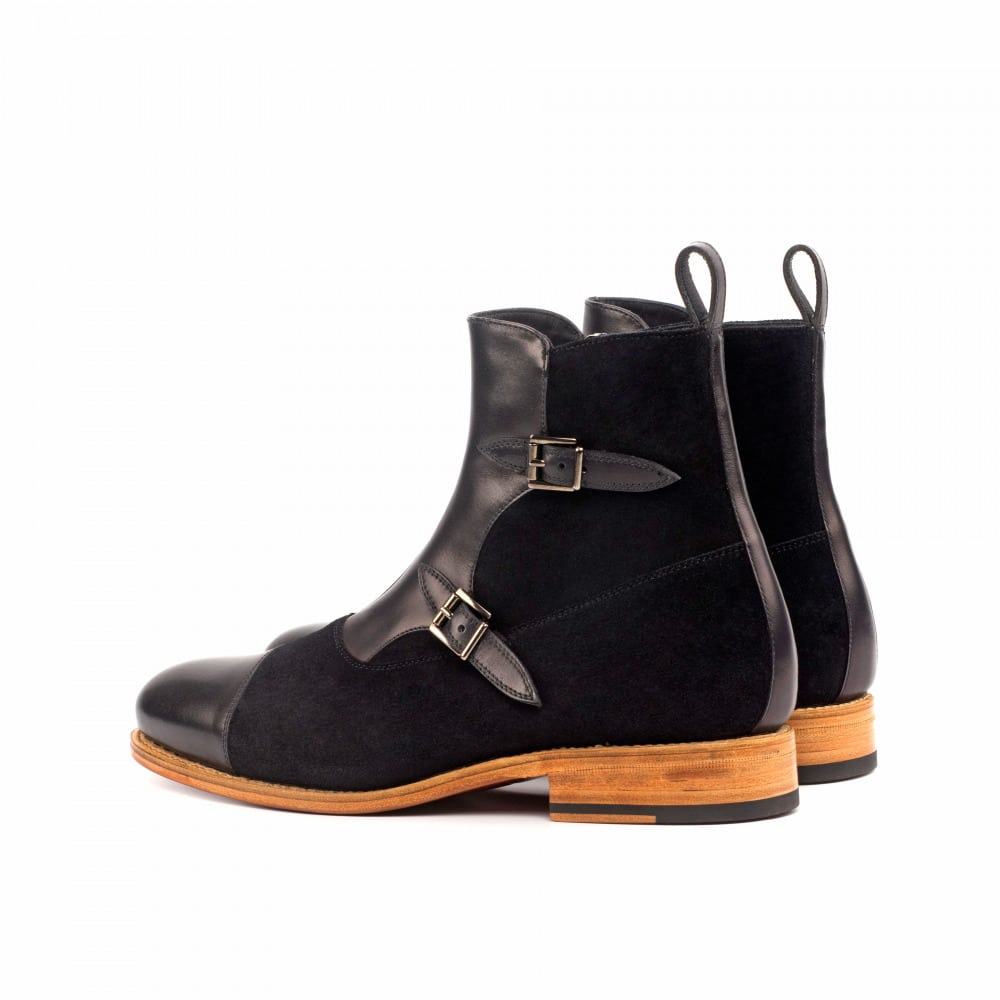 Vellano Black Suede Octavian Buckle Boot