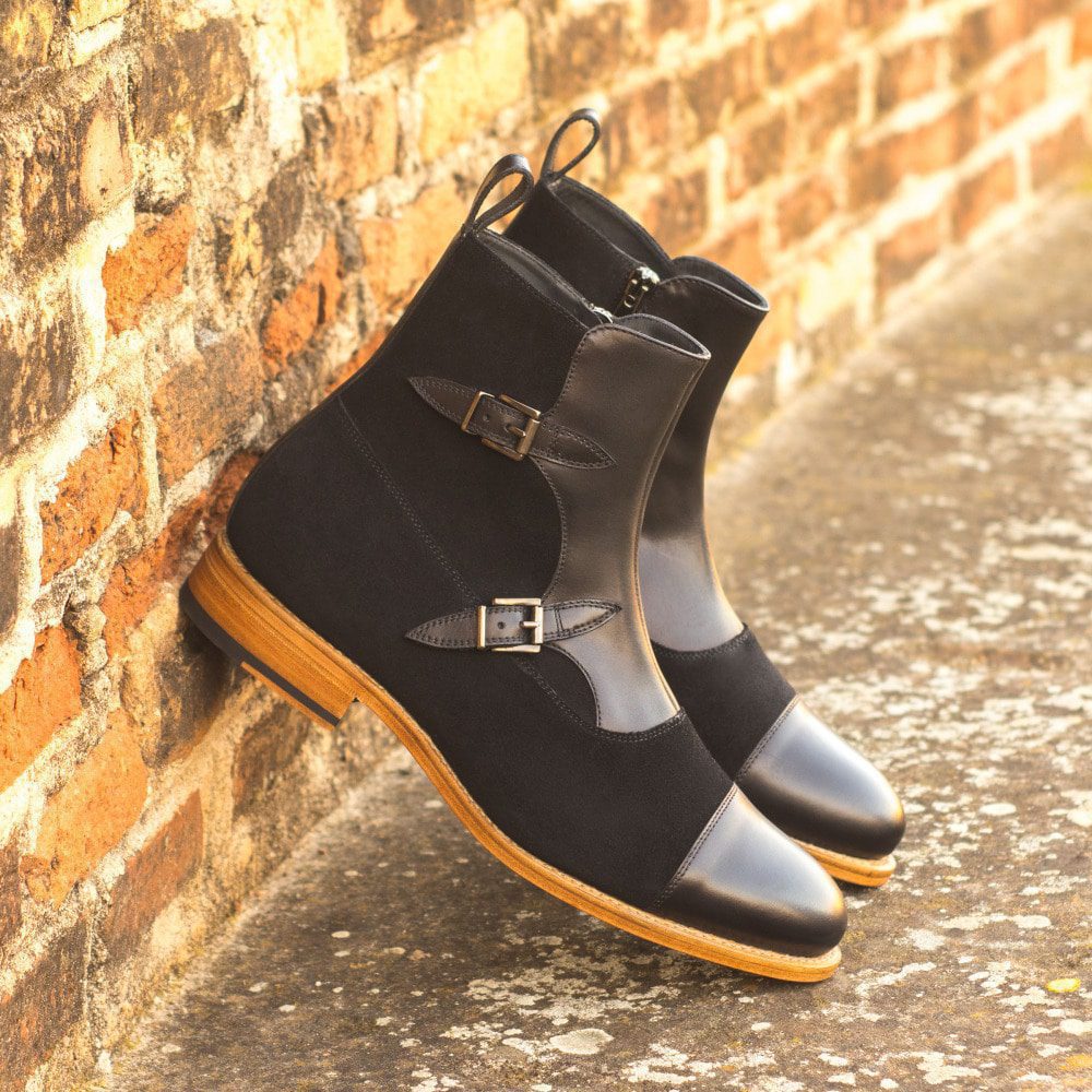 Vellano Black Suede Octavian Buckle Boot