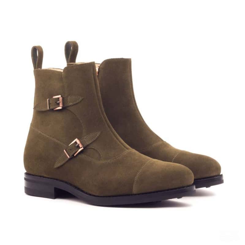 Vellano Olive Suede Octavian Buckle Boot