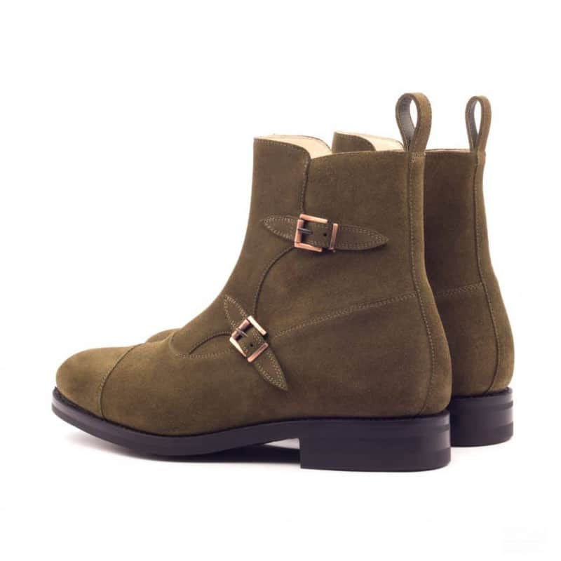 Vellano Olive Suede Octavian Buckle Boot
