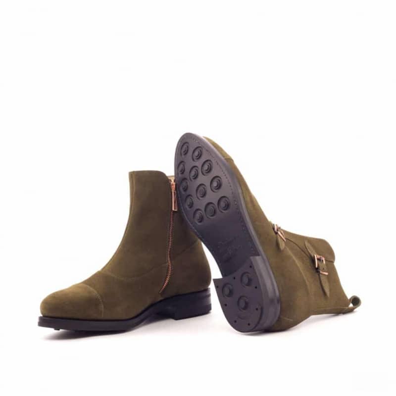 Vellano Olive Suede Octavian Buckle Boot