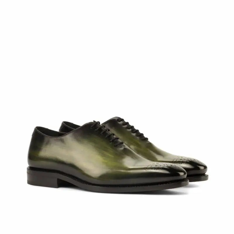 Vellano Premium Greenish Wood Black Wholecut Derby