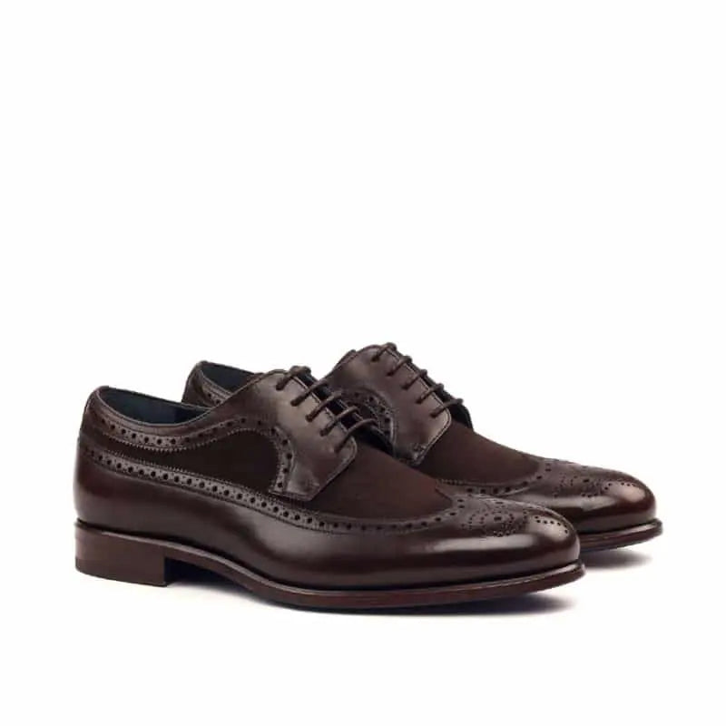 Vellano Brown Longwing Crust Suede Brogue