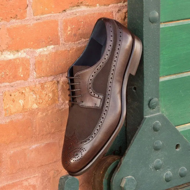 Vellano Brown Longwing Crust Suede Brogue