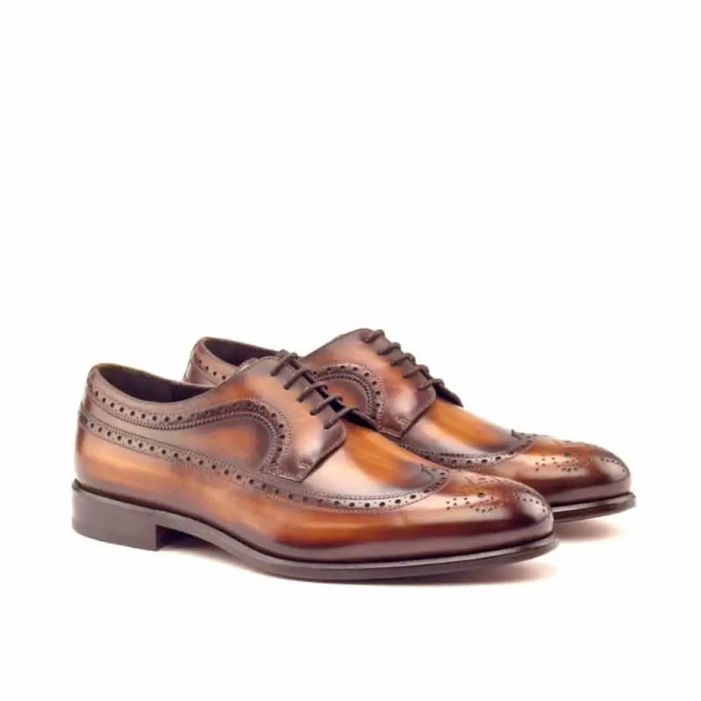 Vellano Cognac Longwing Brogue Shoe