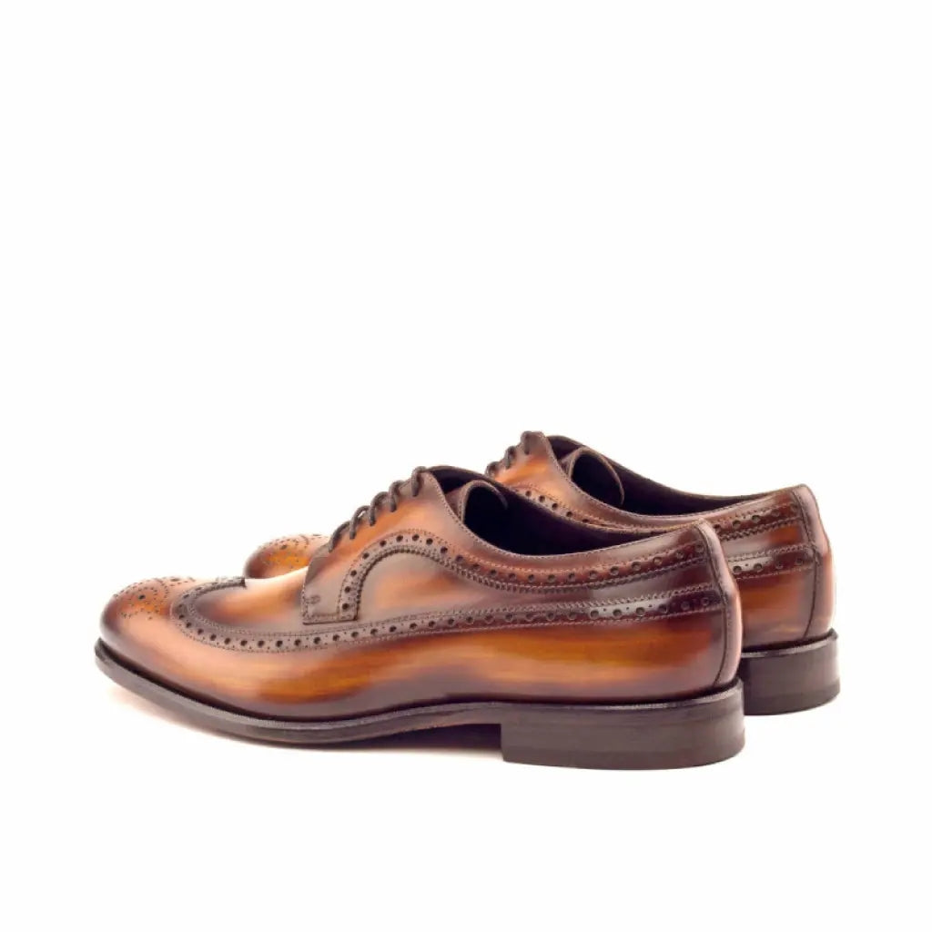 Vellano Cognac Longwing Brogue Shoe
