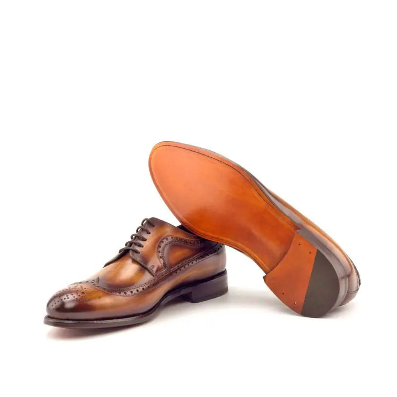 Vellano Cognac Longwing Brogue Shoe