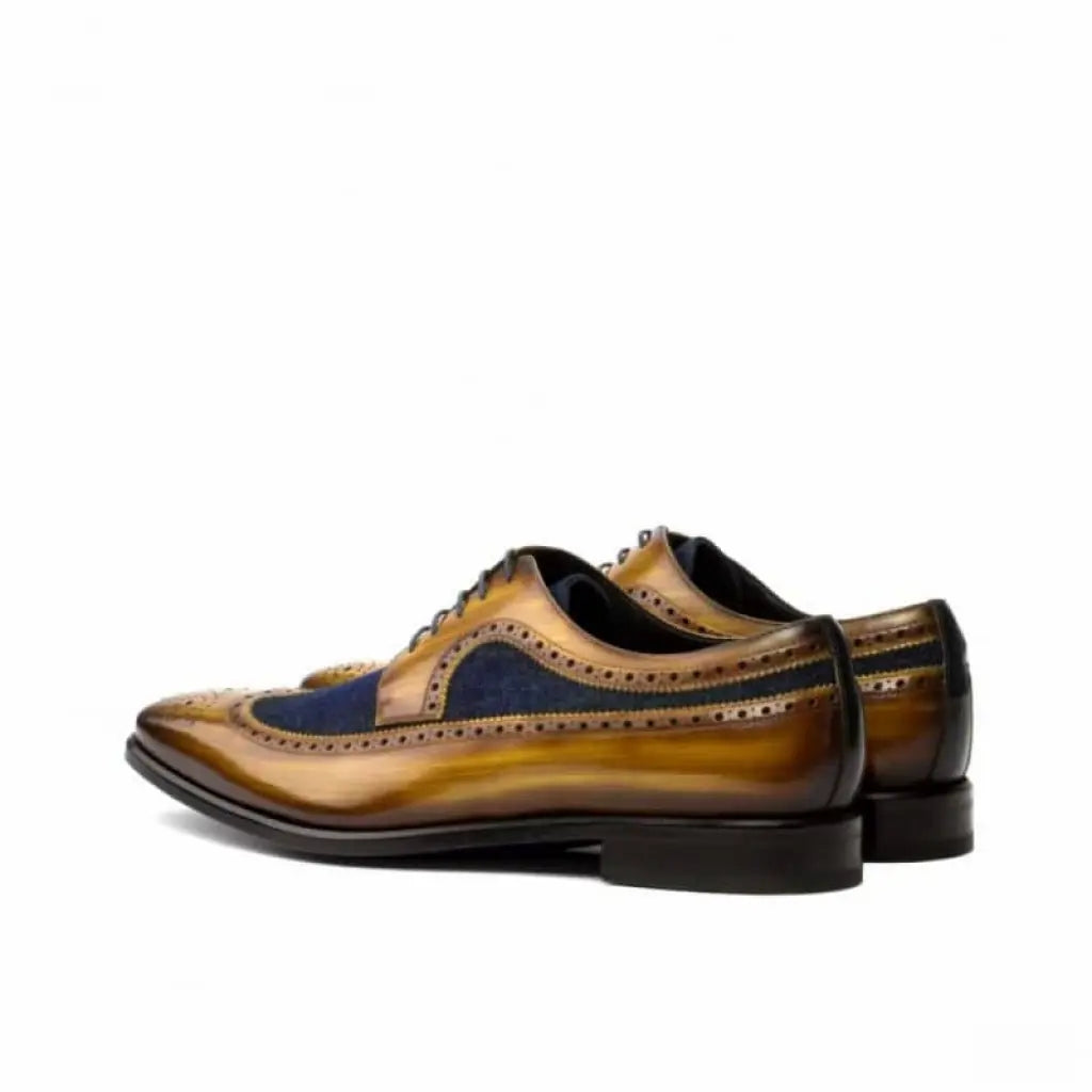 Vellano Tan Blue Longwing Brogue Shoe