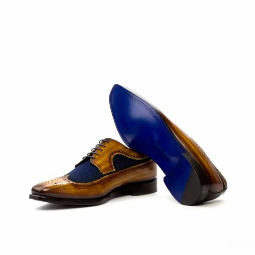 Vellano Tan Blue Longwing Brogue Shoe