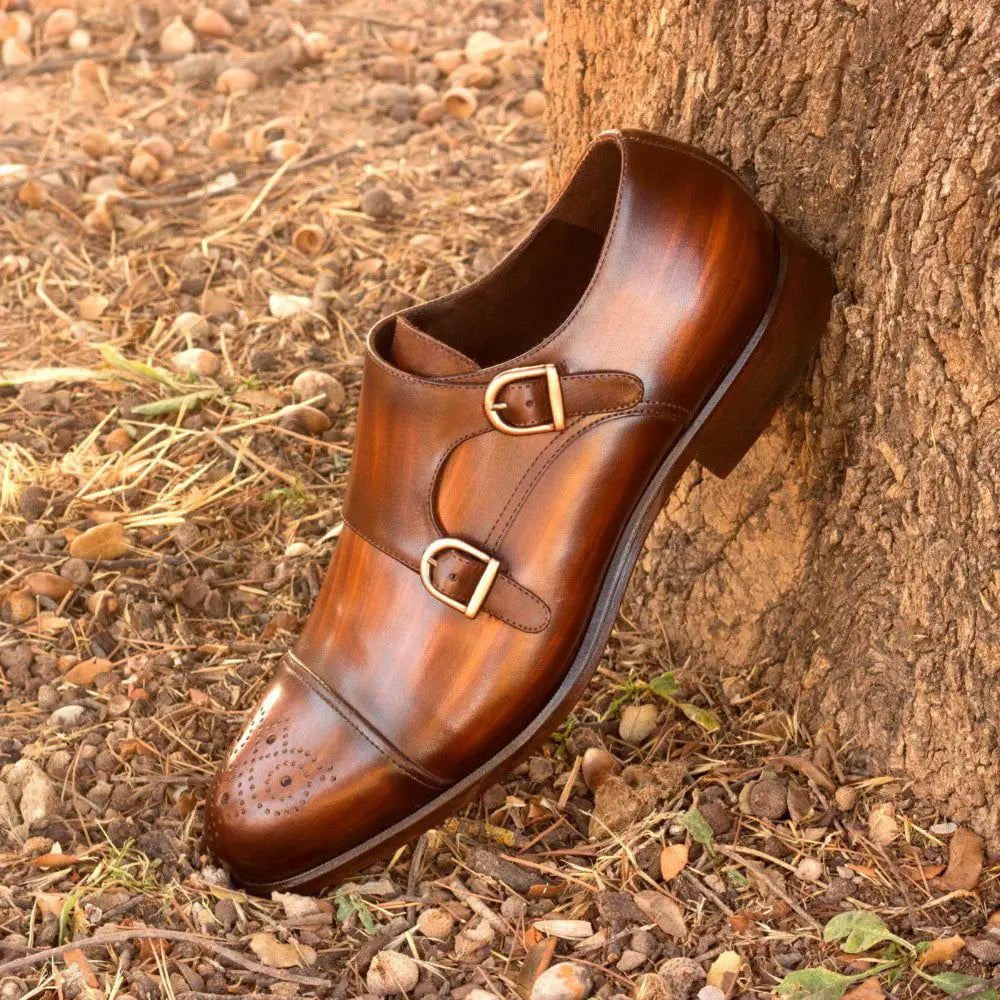 Vellano Premium Cognac Handpainted Strap Monk