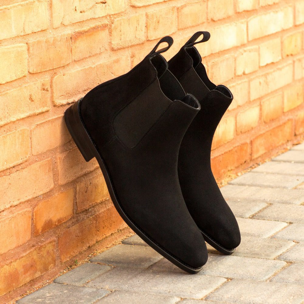 Vellano Black Suede Leather Chelsea Boot