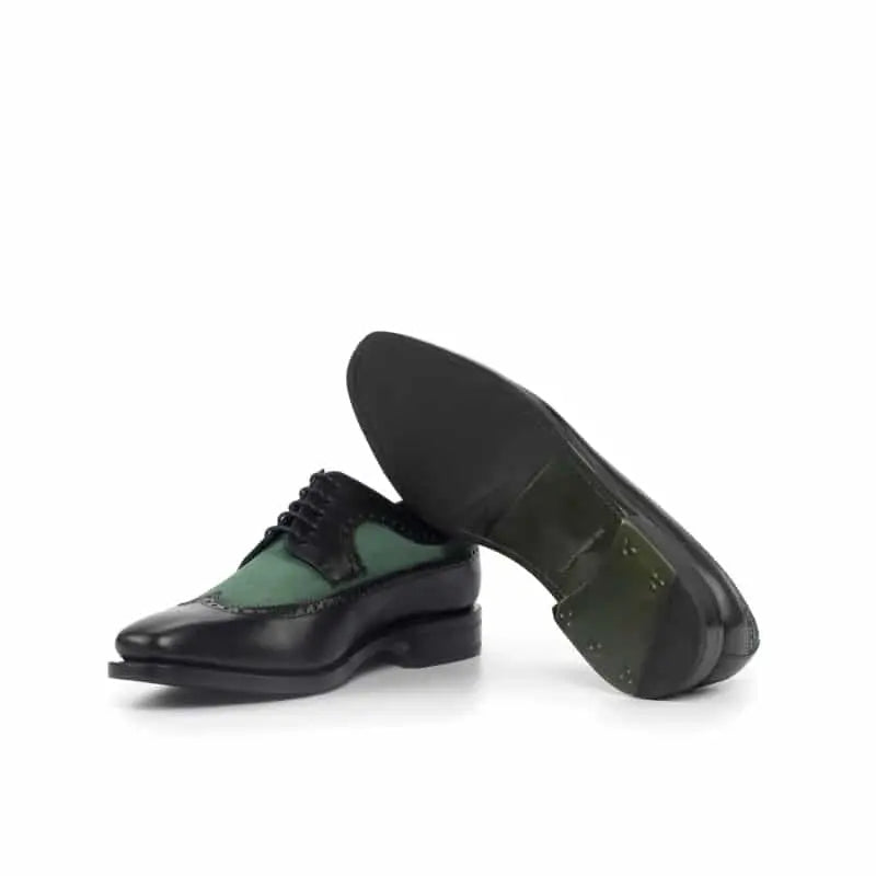 Vellano Hemsworth Long-Wing Brogue Shoe – Black & Green