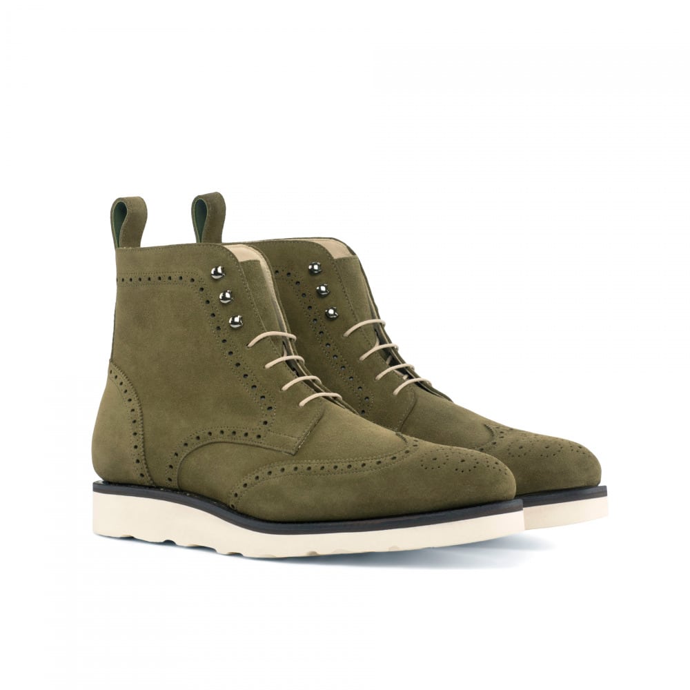 Vellano Olive Suede EVA Brogue Boot