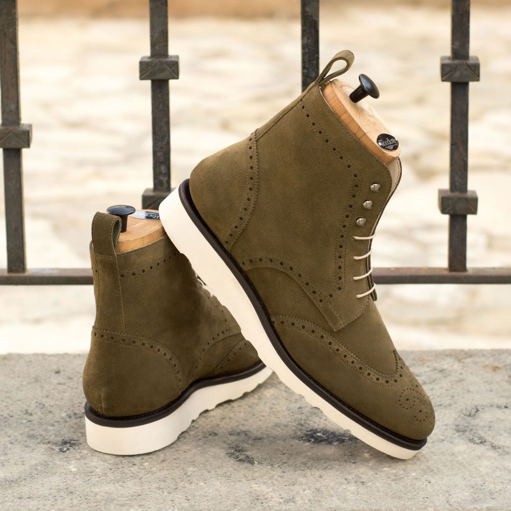 Vellano Olive Suede EVA Brogue Boot
