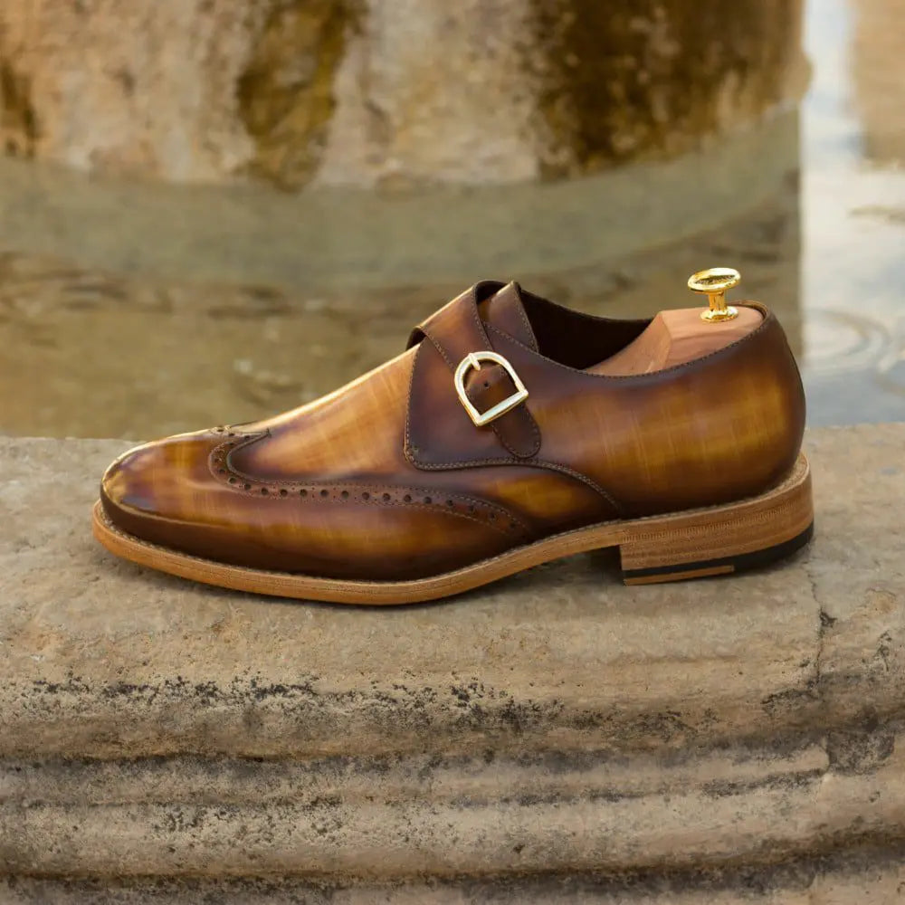 Vellano Fire Tan Brogue Monk Strap