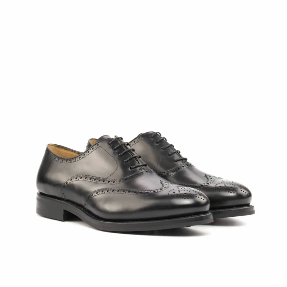 Vellano John Full Black Brogue Shoe