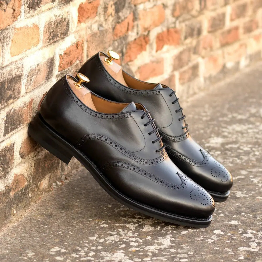 Vellano John Full Black Brogue Shoe