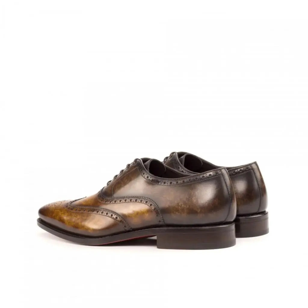 Vellano Earth Brown Texture Full Brogue Shoe