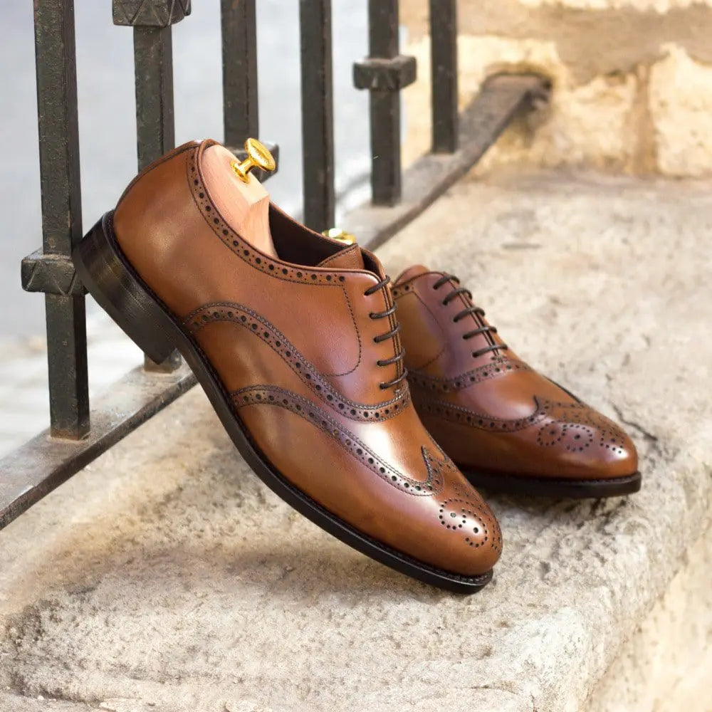 Vellano Tan Round Toe Dress Brogue Shoe