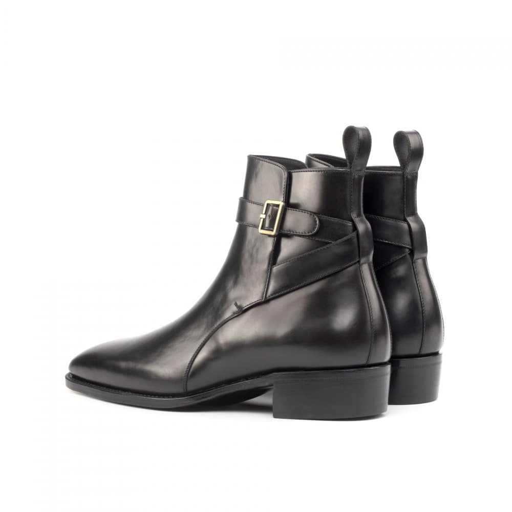 Vellano Dapper Black Leather Jodhpuri Boot