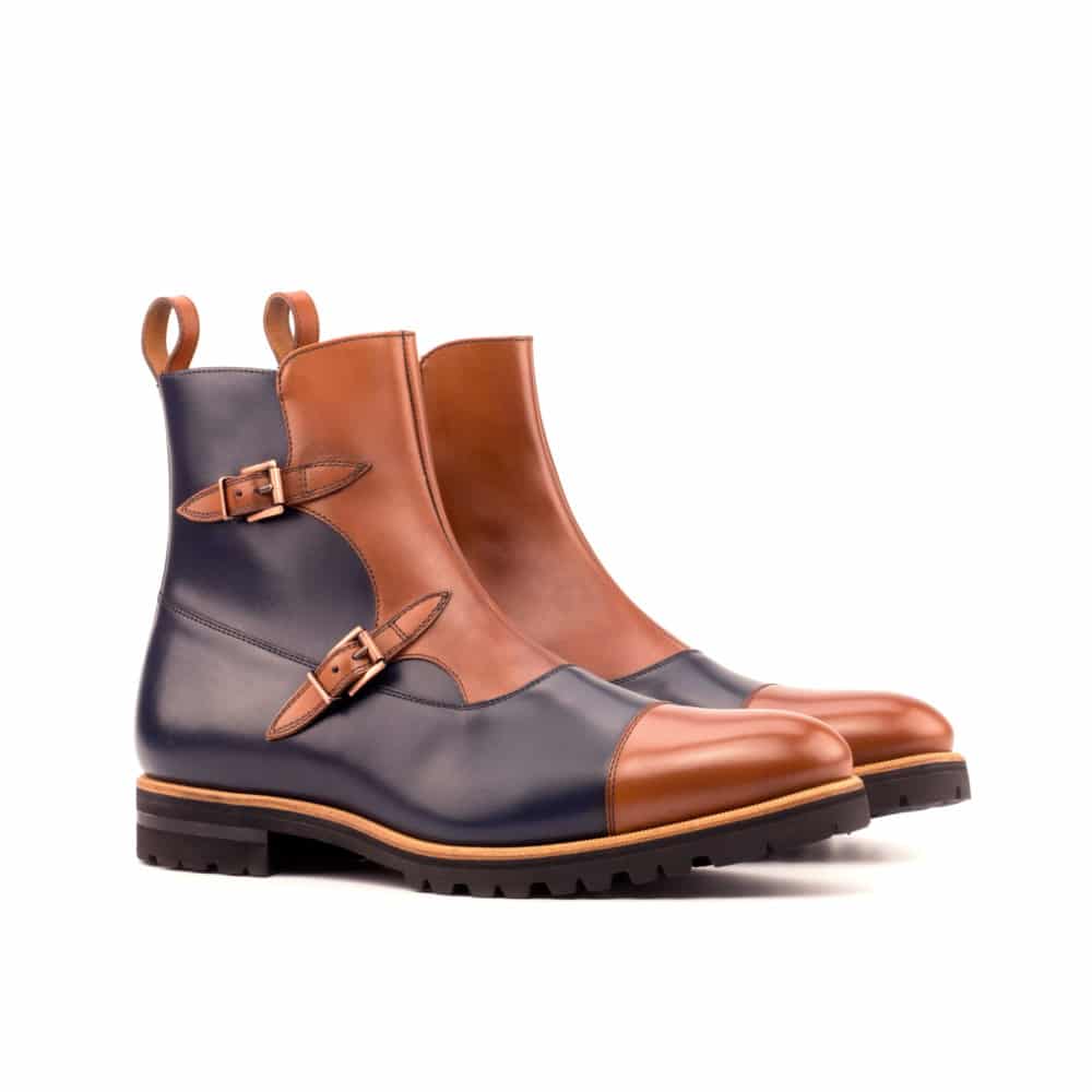 Vellano Black Tan Octavian Buckle Boot