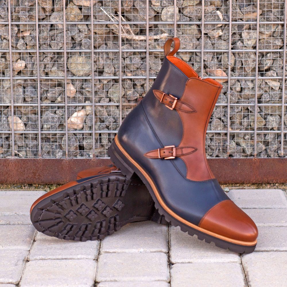 Vellano Black Tan Octavian Buckle Boot